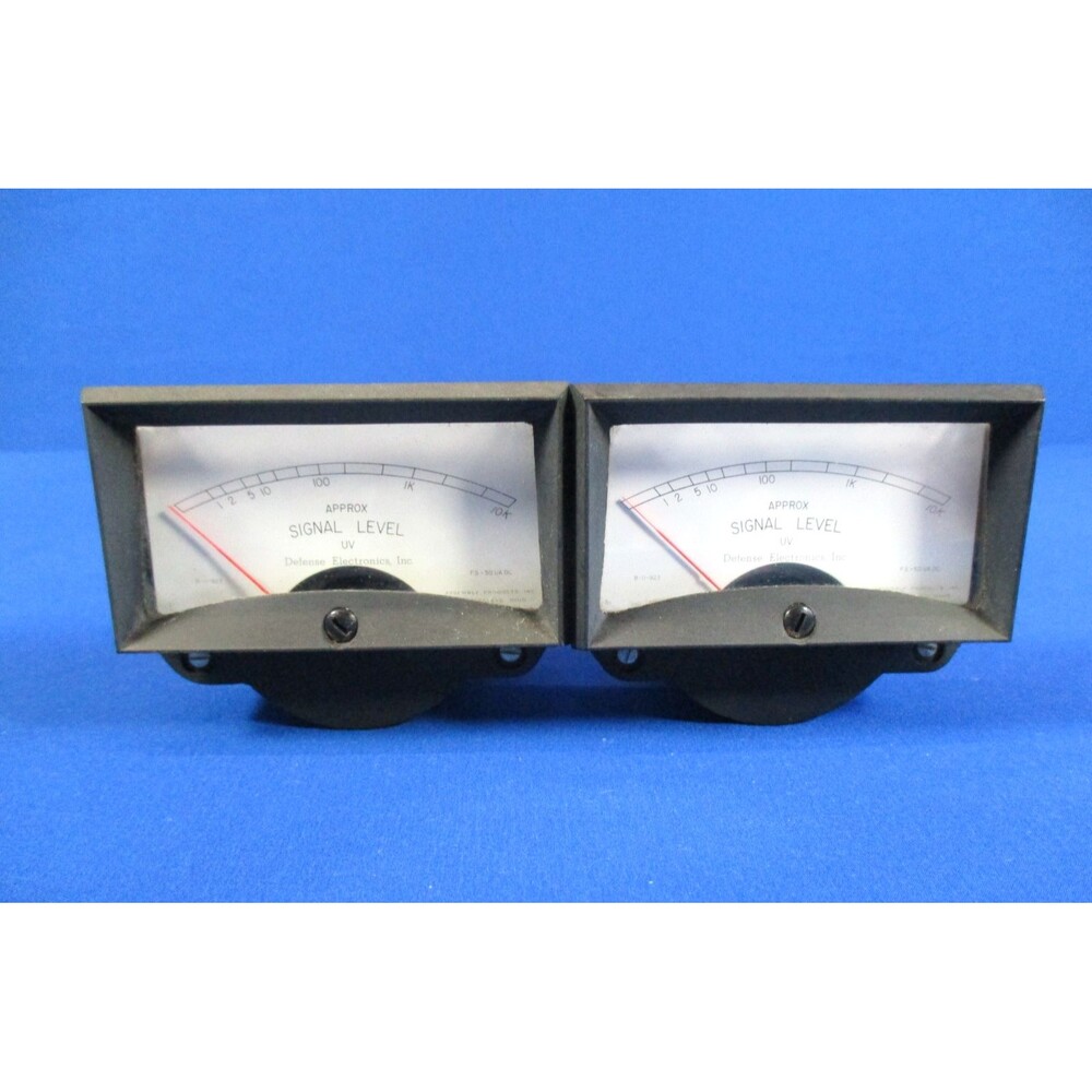 UV Signal Level Panel Meter 0-10K Defense Electronics Matched Pair
